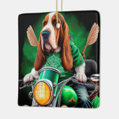 Ornement En Céramique Basset Hound Chien conduisant vélo St. Patrick's D (Gauche)
