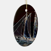 Ornement En Céramique Bateau à voile - Photo Abstraite (Droite)