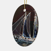 Ornement En Céramique Bateau à voile - Photo Abstraite (Gauche)