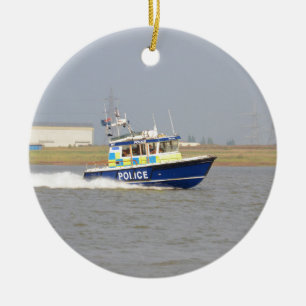 Ornement En Céramique Bateau de police à grande vitesse