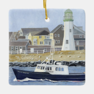 Ornement En Céramique Bateau homard Scituate Harbor