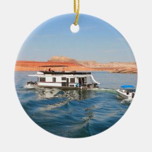 Ornement En Céramique Bateau-maison faisant des vagues, lac Powell,
