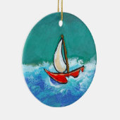 Ornement En Céramique Bateau original d'amusement de navigation peignant (Droite)