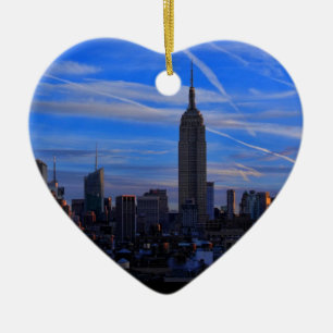 Ornement En Céramique Bâtiment de l'Empire State, ciel de NYC et traînée
