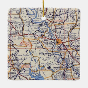 Ornement En Céramique Baton Rouge and Lafayette Christmas Ornament