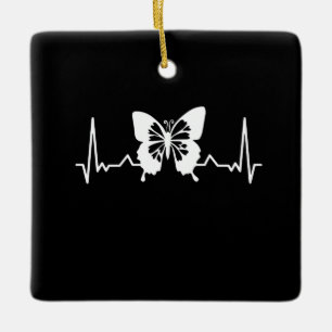 Ornement En Céramique Battement de cœur de papillon