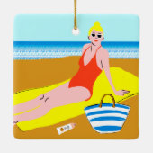 Ornement En Céramique Beachy Keen - Jaune (Dos)