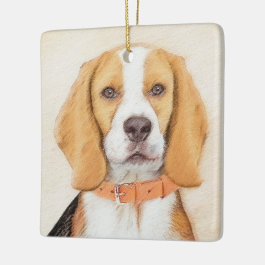 Ornement En Céramique Beagle Hound Dog Peinture Animal Art original (Gauche)