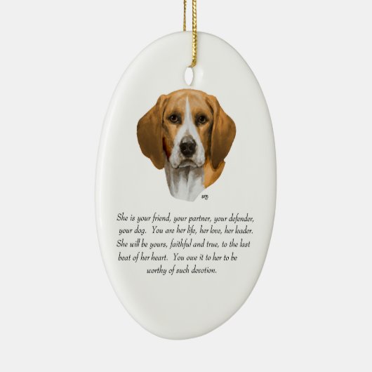 Ornement En Céramique Beagle keepsake (Droite)