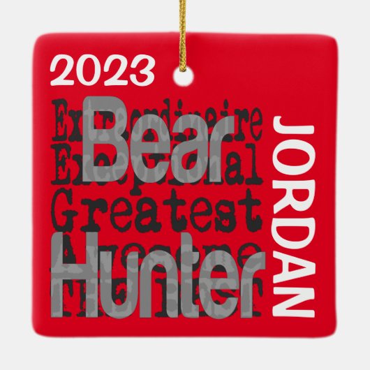 Ornement En Céramique Bear Hunter Extraordinaire CUSTOM (Dos)