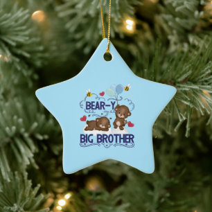 Ornement En Céramique Bear y Big Brother Fils de frère