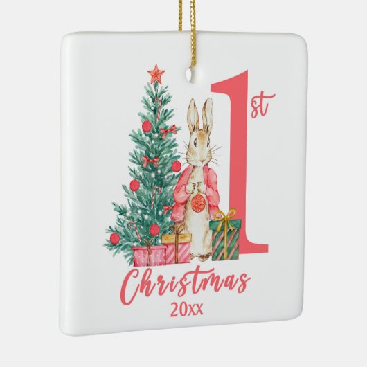 Ornement En Céramique Beatrix Potter 1er Noël Pink Holiday (Droite)