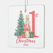 Ornement En Céramique Beatrix Potter 1er Noël Pink Holiday (Gauche)