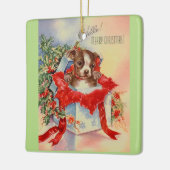 Ornement En Céramique Beau bébé Boston Terrier de la moitié du siècle (Gauche)