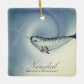 Ornement En Céramique Beau Noël Narwhal Personnalisé (Devant)