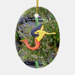 Ornement En Céramique beauté rouge-coupée la queue de sirène de siren