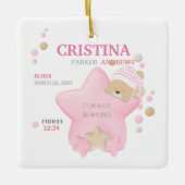 Ornement En Céramique Bébé Bébé Bébé Bébé Fille Naissance Statistiques (Devant)