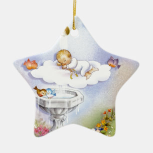 Ornement En Céramique Bébé de baptême de baptême
