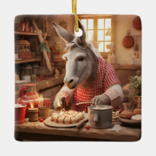 Ornement En Céramique Bébé Donkey Family Orament, Amateurs d'âne Cadeaux