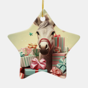 Ornement En Céramique Bébé Donkey Family Orament, Amateurs d'âne Cadeaux