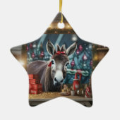 Ornement En Céramique Bébé Donkey Family Orament, Amateurs d'âne Cadeaux (Dos)