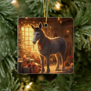 Ornement En Céramique Bébé Donkey Family Orament, Amateurs d'âne Cadeaux