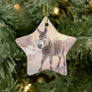 Ornement En Céramique Bébé Donkey Family Orament, Amateurs d'âne Cadeaux