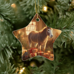 Ornement En Céramique Bébé Donkey Family Orament, Amateurs d'âne Cadeaux