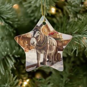 Ornement En Céramique Bébé Donkey Family Orament, Amateurs d'âne Cadeaux