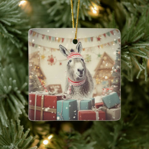 Ornement En Céramique Bébé Donkey Family Orament, Amateurs d'âne Cadeaux