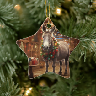 Ornement En Céramique Bébé Donkey Family Orament, Amateurs d'âne Cadeaux