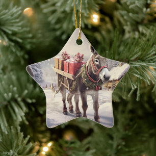 Ornement En Céramique Bébé Donkey Family Orament, Amateurs d'âne Cadeaux