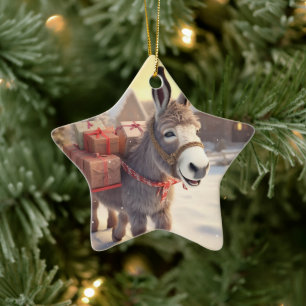 Ornement En Céramique Bébé Donkey Family Orament, Amateurs d'âne Cadeaux