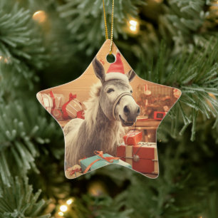 Ornement En Céramique Bébé Donkey Family Orament, Amateurs d'âne Cadeaux