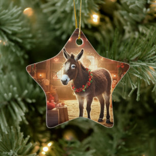 Ornement En Céramique Bébé Donkey Family Orament, Amateurs d'âne Cadeaux