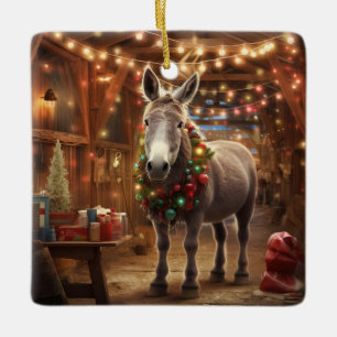 Ornement En Céramique Bébé Donkey Family Orament, Amateurs d'âne Cadeaux