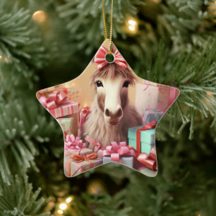 Ornement En Céramique Bébé Donkey Family Orament, Amateurs d'âne Cadeaux