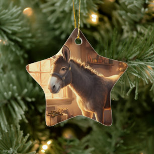 Ornement En Céramique Bébé Donkey Family Orament, Amateurs d'âne Cadeaux