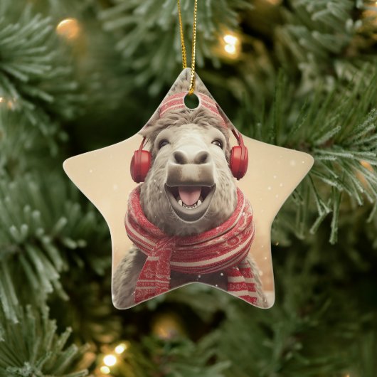 Ornement En Céramique Bébé Donkey Family Orament, Amateurs d'âne Cadeaux (Arbre)