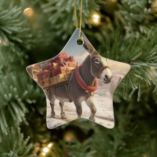 Ornement En Céramique Bébé Donkey Family Orament, Amateurs d'âne Cadeaux