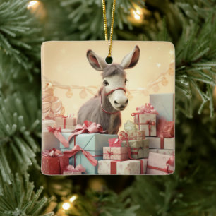 Ornement En Céramique Bébé Donkey Family Orament, Amateurs d'âne Cadeaux