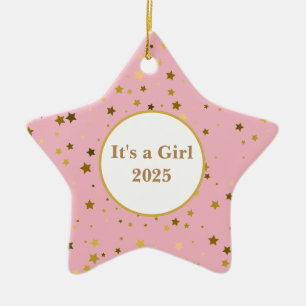 Ornement En Céramique Bébé fille Star Ornament