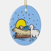 Ornement En Céramique Bébé Jésus dans Manger (Droite)