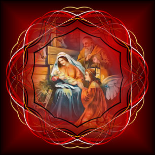 Ornement En Céramique Bébé Jésus, Marie & Joseph, La Sainte Famille, Ang