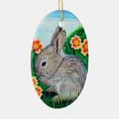 Ornement En Céramique Bébé mignon peinture lapin (Droite)