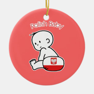Ornement En Céramique Bébé polonais