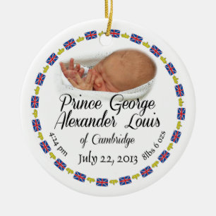 Ornement En Céramique Bébé royal - prince George Alexandre Louis