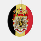 Ornement En Céramique Belgium Flag & COA (Droite)