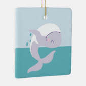 Ornement En Céramique Belle baleine à saute graphique simple (Droite)