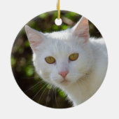 Ornement En Céramique Belle Chat Blanc (Dos)